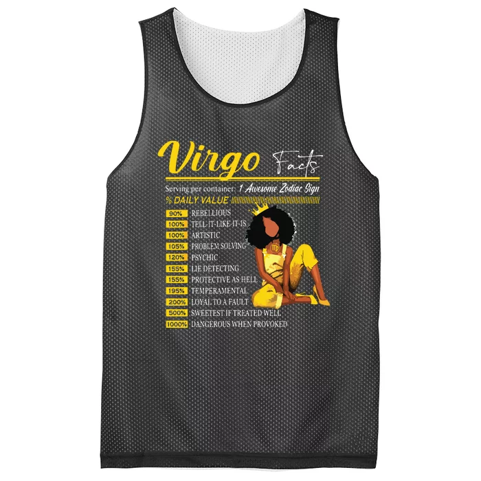 Funny Virgo Facts Awesome Zodiac Sign Horoscope Birthday Mesh Reversible Basketball Jersey Tank