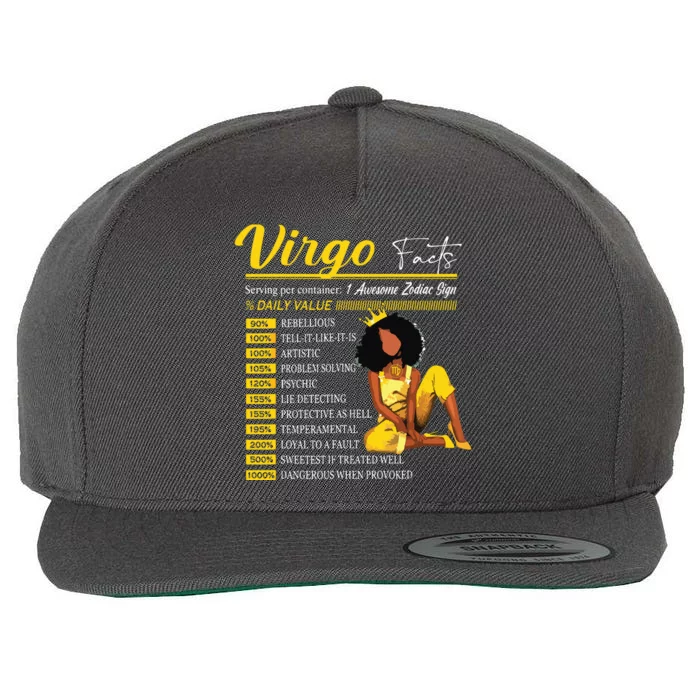 Funny Virgo Facts Awesome Zodiac Sign Horoscope Birthday Wool Snapback Cap