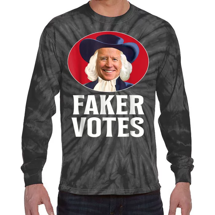 Faker Votes Funny Joe Biden Tie-Dye Long Sleeve Shirt