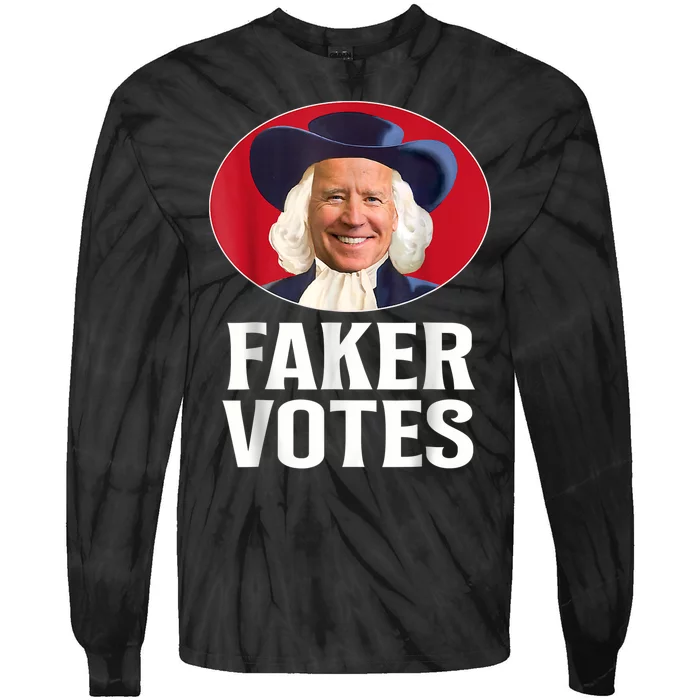 Faker Votes Funny Joe Biden Tie-Dye Long Sleeve Shirt