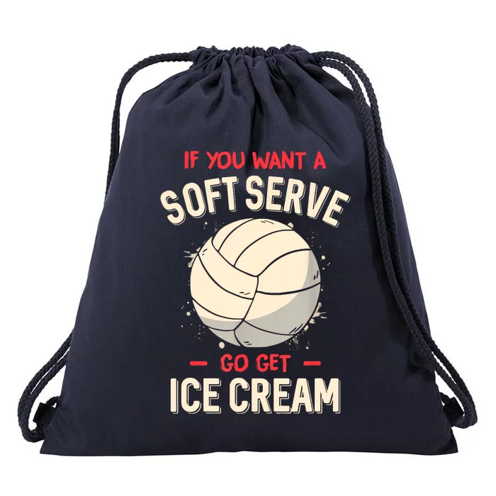 Funny Volleyball Drawstring Bag