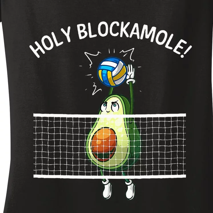 Funny Volleyball For  Holy Guacamole Player Blocker Women's V-Neck T-Shirt