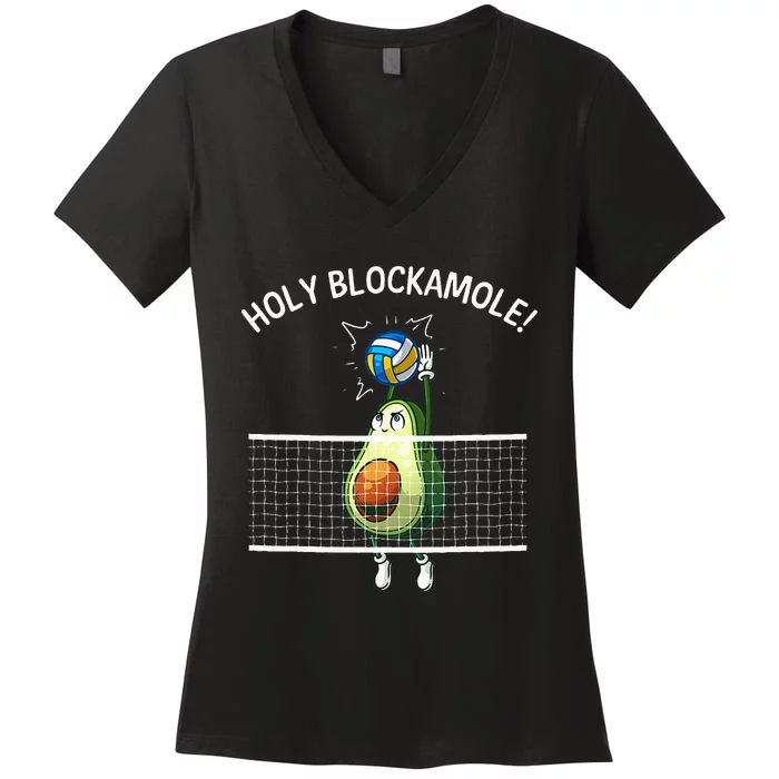 Funny Volleyball For  Holy Guacamole Player Blocker Women's V-Neck T-Shirt