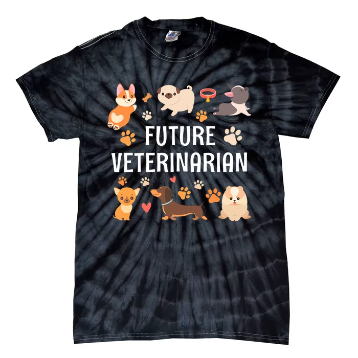 Future Veterinarian Funny Dog Mom Dog Dad Lover Animal Tie-Dye T-Shirt