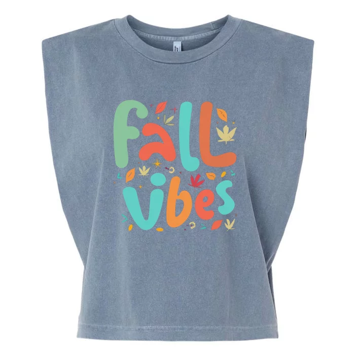 Fall Vibes Funny Garment-Dyed Women's Muscle Tee