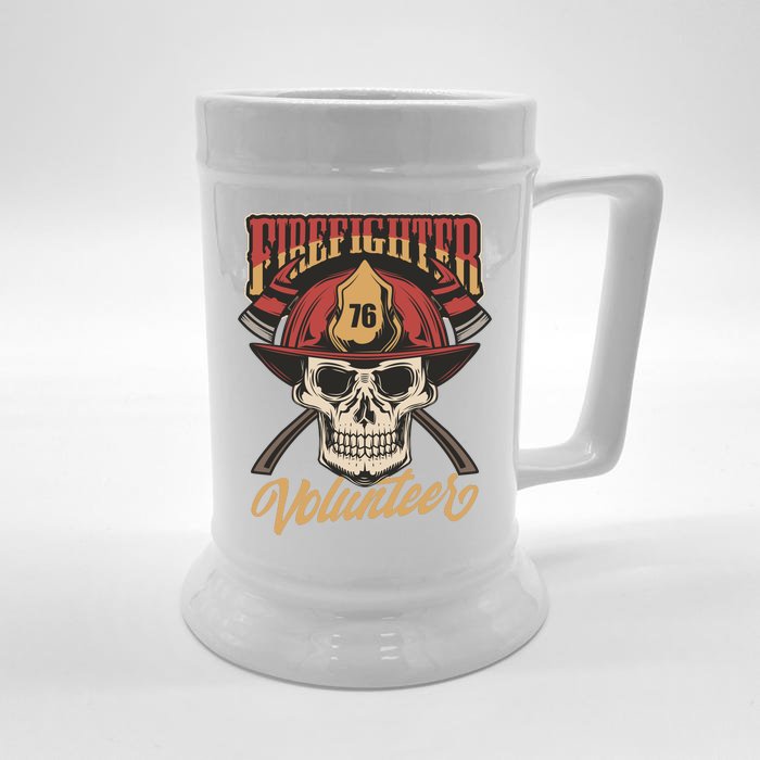 Firefighter Volunteer Front & Back Beer Stein