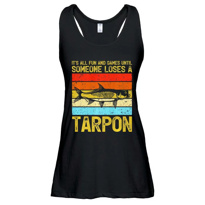 Fishing Vintage Fun And Games Until Someone Loses A Tarpon Ladies Essential Flowy Tank