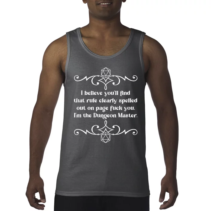 Funny Vintage Fuck You I'm The Dungeon Master Tank Top