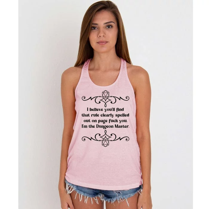 Funny Vintage Fuck You I'm The Dungeon Master Women's Knotted Racerback Tank