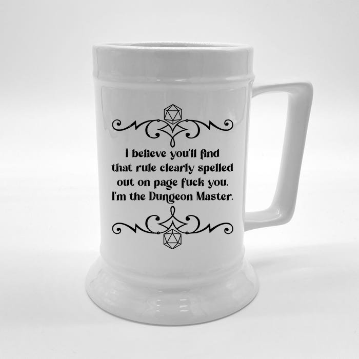 Funny Vintage Fuck You I'm The Dungeon Master Front & Back Beer Stein