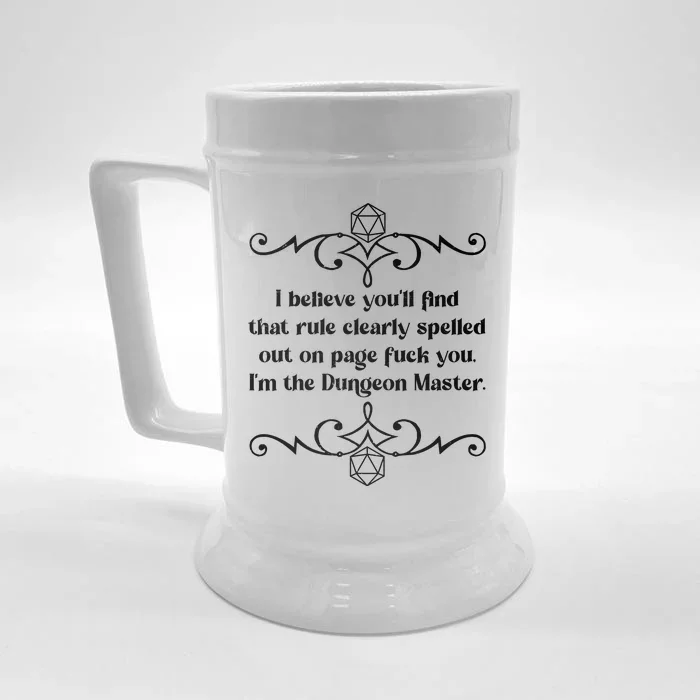 Funny Vintage Fuck You I'm The Dungeon Master Front & Back Beer Stein