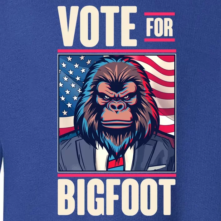 Funny Vote For Bigfoot 2024 Election Toddler Sweatshirt