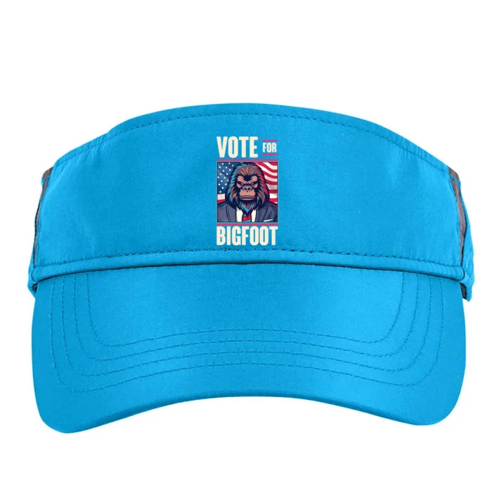 Funny Vote For Bigfoot 2024 Election Adult Drive Performance Visor