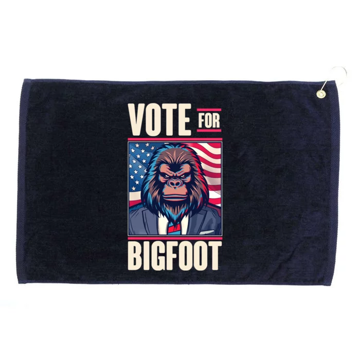 Funny Vote For Bigfoot 2024 Election Grommeted Golf Towel