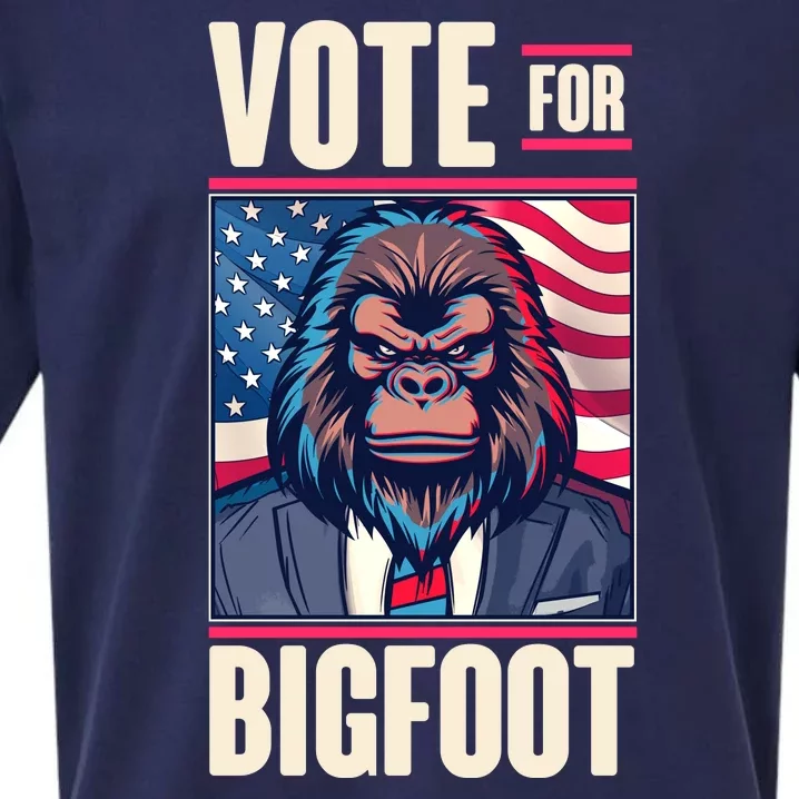 Funny Vote For Bigfoot 2024 Election Sueded Cloud Jersey T-Shirt