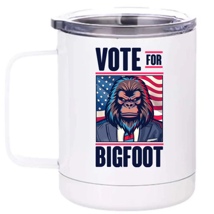 Funny Vote For Bigfoot 2024 Election Front & Back 12oz Stainless Steel Tumbler Cup