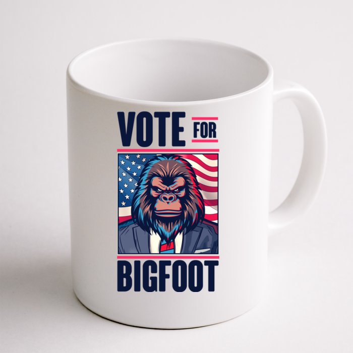 Funny Vote For Bigfoot 2024 Election Front & Back Coffee Mug