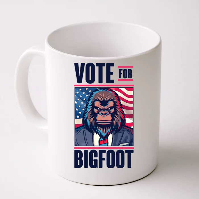 Funny Vote For Bigfoot 2024 Election Front & Back Coffee Mug