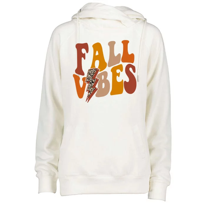 Fall Vibes Fall Season Lighting Bolt Womens Funnel Neck Pullover Hood