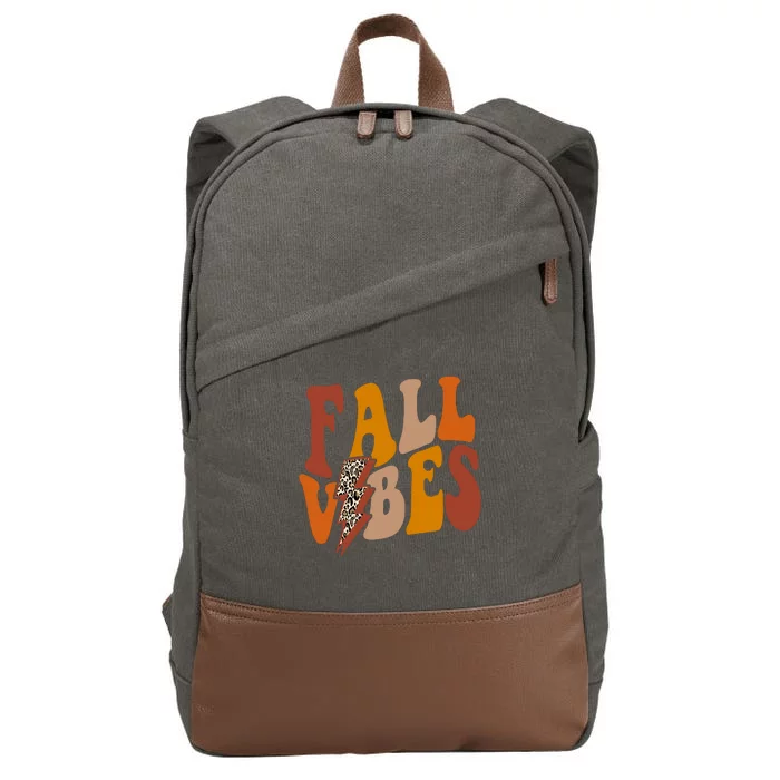 Fall Vibes Fall Season Lighting Bolt Cotton Canvas Backpack