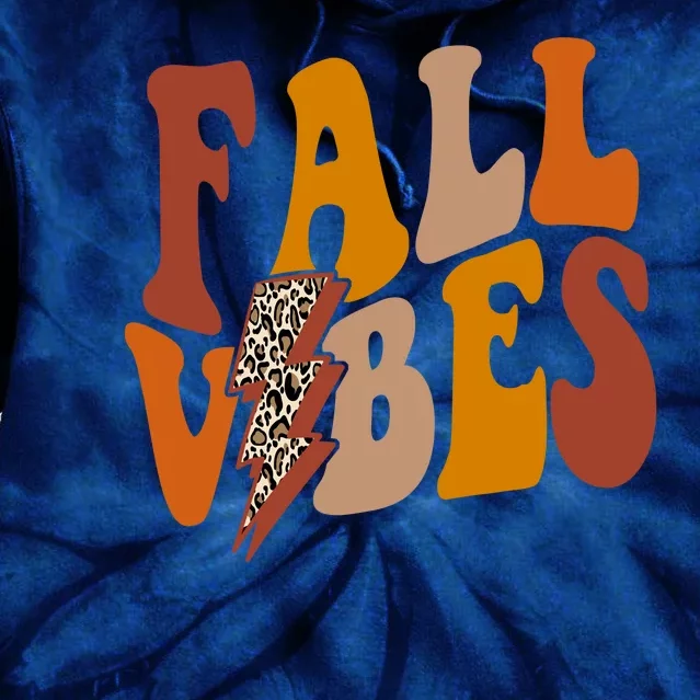 Fall Vibes Fall Season Lighting Bolt Tie Dye Hoodie