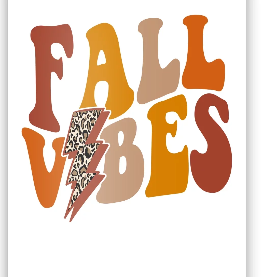 Fall Vibes Fall Season Lighting Bolt Poster