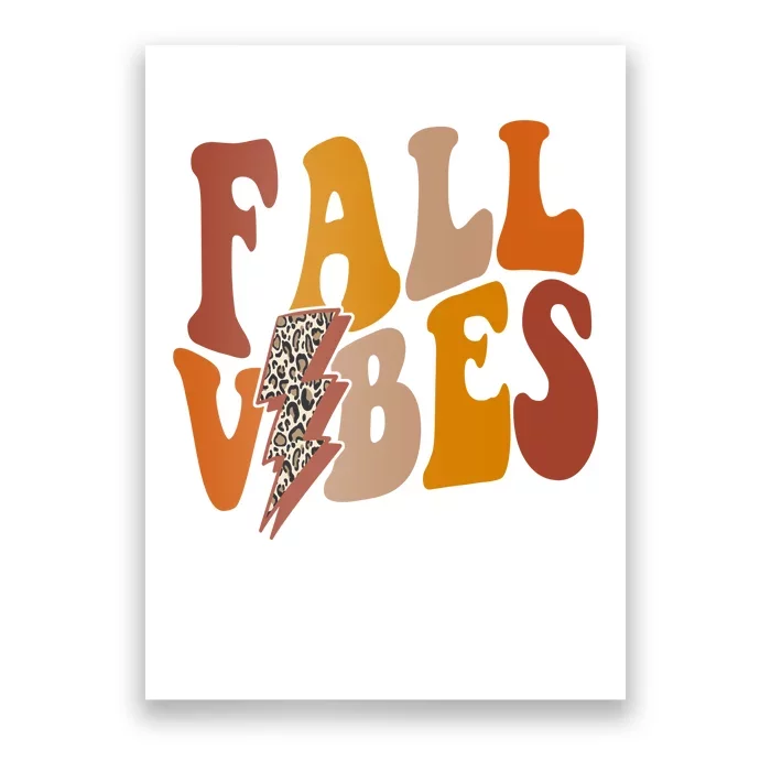 Fall Vibes Fall Season Lighting Bolt Poster