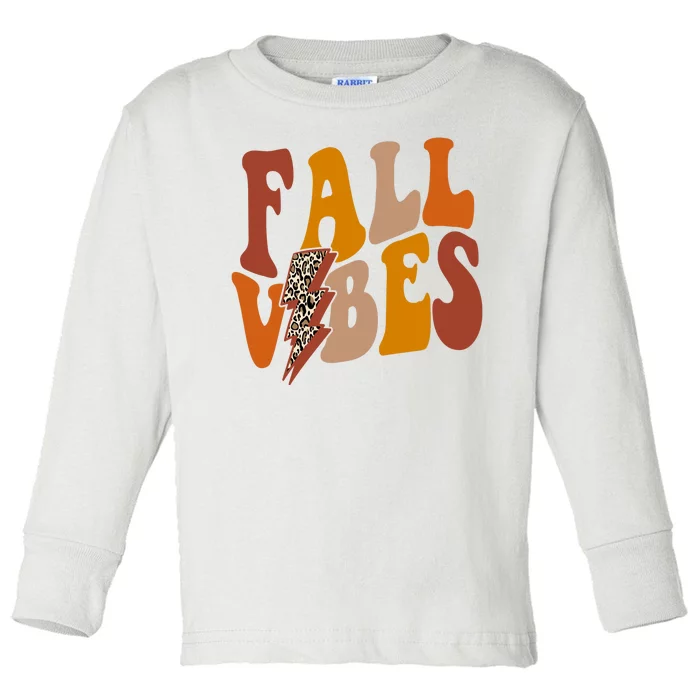 Fall Vibes Fall Season Lighting Bolt Toddler Long Sleeve Shirt