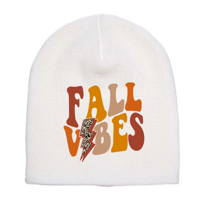 Fall Vibes Fall Season Lighting Bolt Short Acrylic Beanie