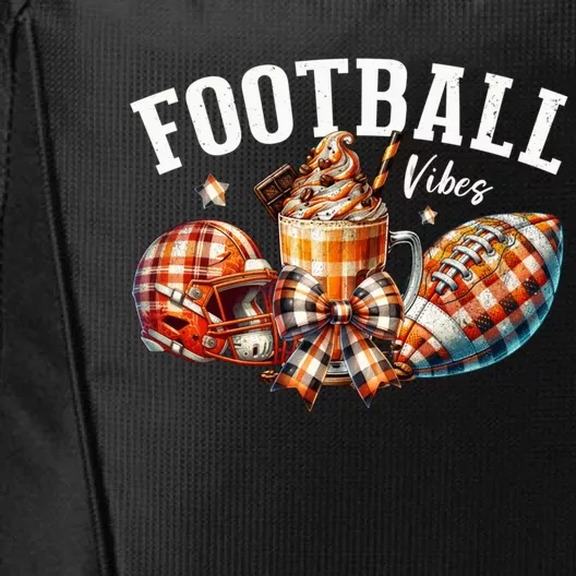 Football Vibes Fall Plaid Coquette Bow Fall City Backpack