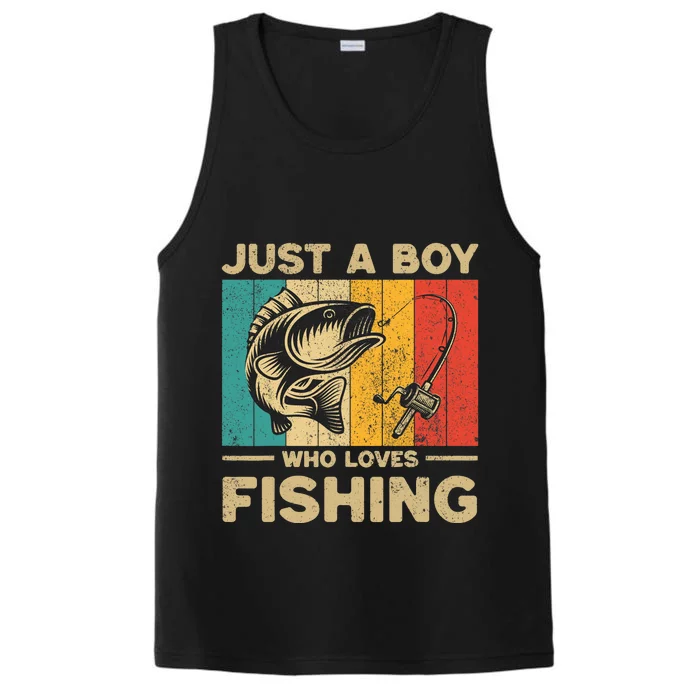 Funny Vintage Fishing Jokes Boy Fisherman Bass Fish Performance Tank