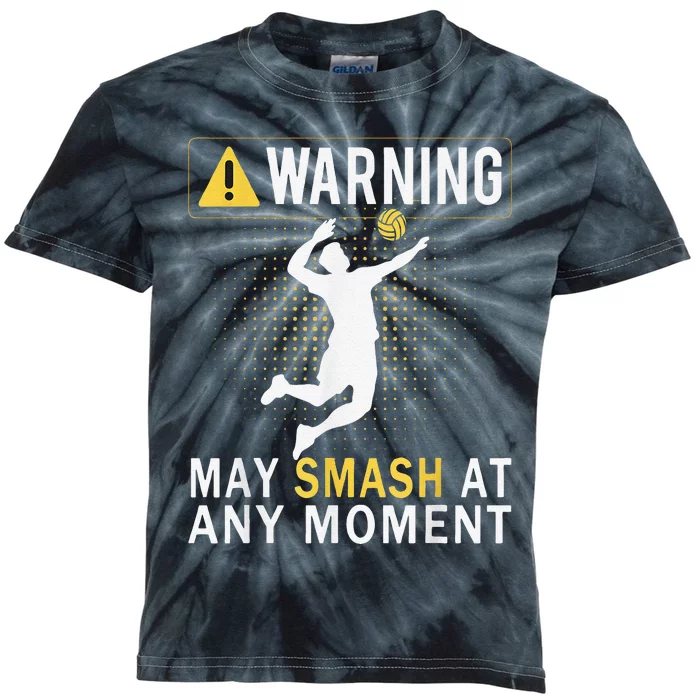 Funny Volleyball For  May Smash At Any Moment Kids Tie-Dye T-Shirt