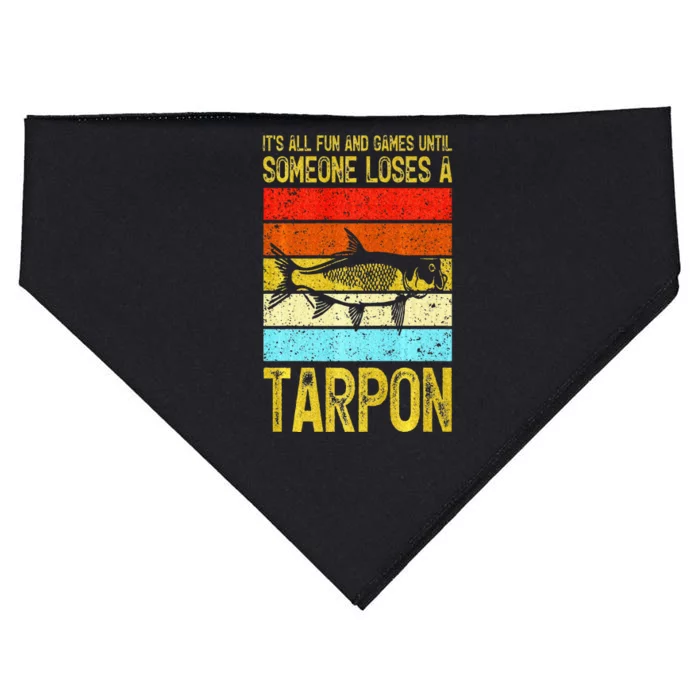 Fishing Vintage Fun And Games Until Someone Loses A Tarpon USA-Made Doggie Bandana