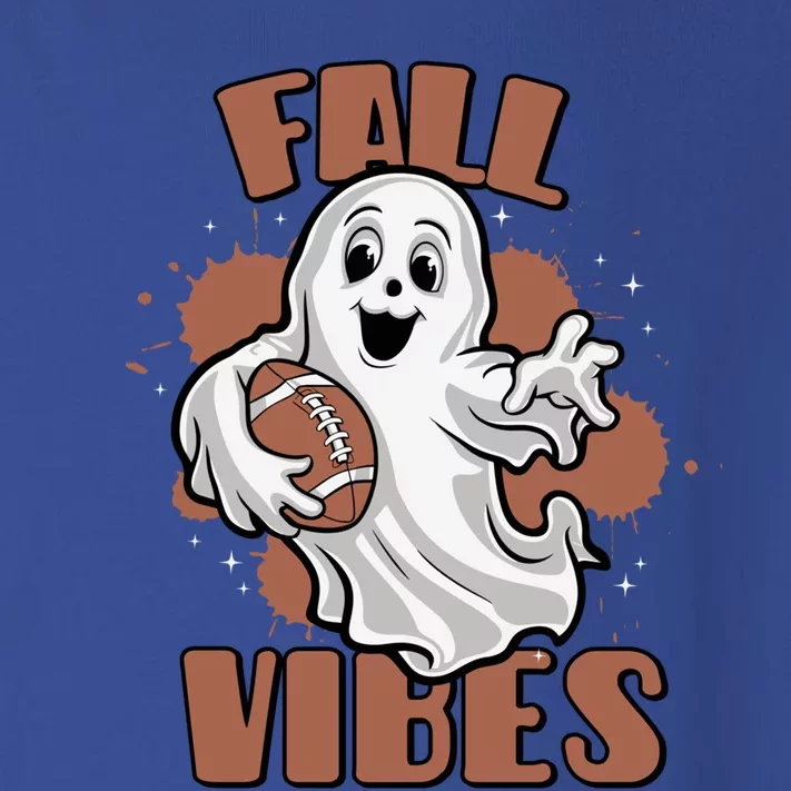 Fall Vibes Football Ghost Halloween Retro Funny Costume Gift Toddler Long Sleeve Shirt