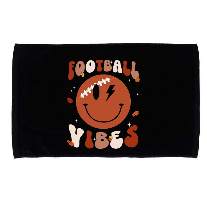 Football Vibes Fall Thanksgiving Smile Face Season Microfiber Hand Towel