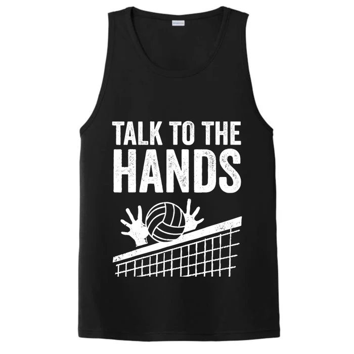 Funny Volleyball Gift For Boy Girl Cool Talk To The Hands Performance Tank