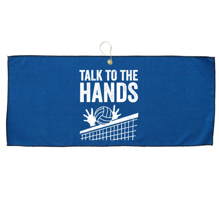 Funny Volleyball Gift For Boy Girl Cool Talk To The Hands Large Microfiber Waffle Golf Towel