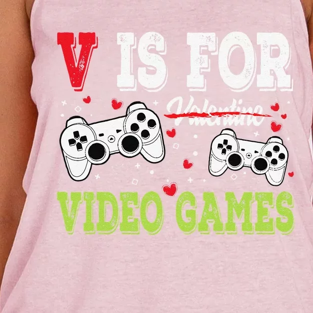 Funny Video Games Lover Valentine Day Fors Gamer Women's Knotted Racerback Tank