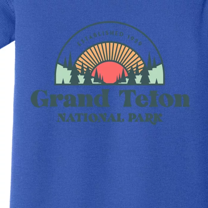 Family Vacation Gift Meaningful Gift Retro Grand Teton National Park Gift Baby Bodysuit