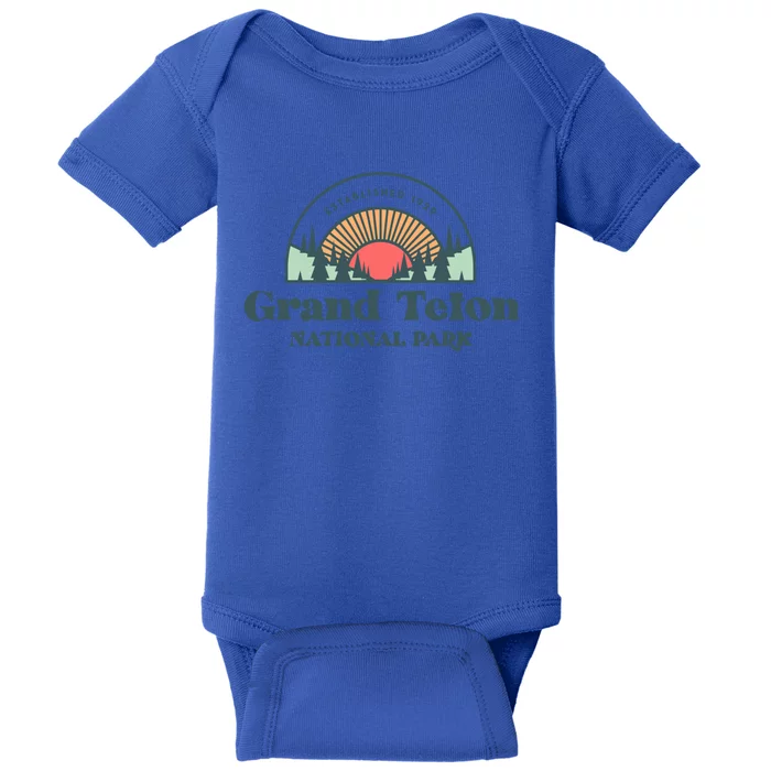 Family Vacation Gift Meaningful Gift Retro Grand Teton National Park Gift Baby Bodysuit