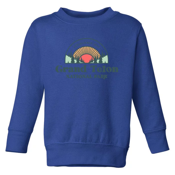 Family Vacation Gift Meaningful Gift Retro Grand Teton National Park Gift Toddler Sweatshirt