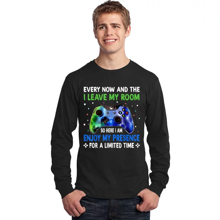 Funny Video Games Every Now And Then I Leave My Room Gaming Tall Long Sleeve T-Shirt