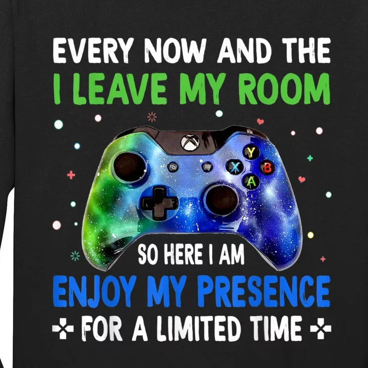 Funny Video Games Every Now And Then I Leave My Room Gaming Tall Long Sleeve T-Shirt