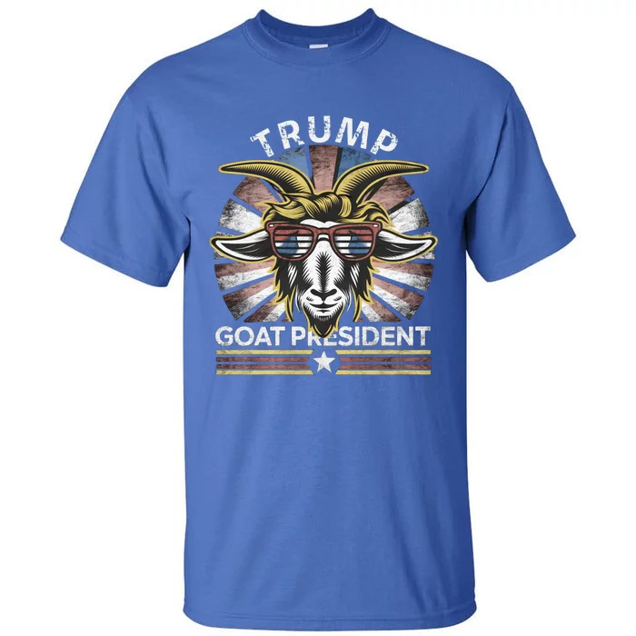 Funny Vintage Goat Trump 45th President Election 2024 Cool Gift Tall T-Shirt