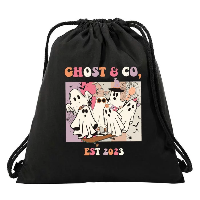 Funny Vintage Ghosts & Co Halloween Ghost Drawstring Bag