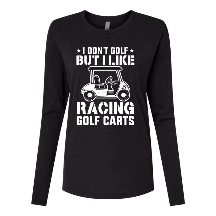 Funny Vintage Golfing I Like Racing Golf Cart Womens Cotton Relaxed Long Sleeve T-Shirt