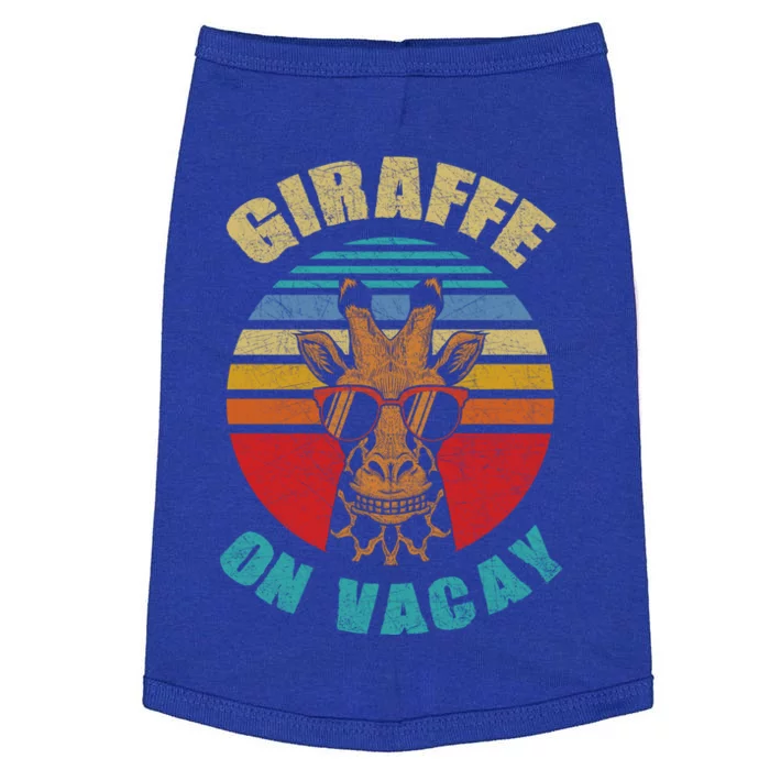 Funny Vintage Giraffe On Vacay Mode Summer Vacation Vibes Gift Doggie Tank