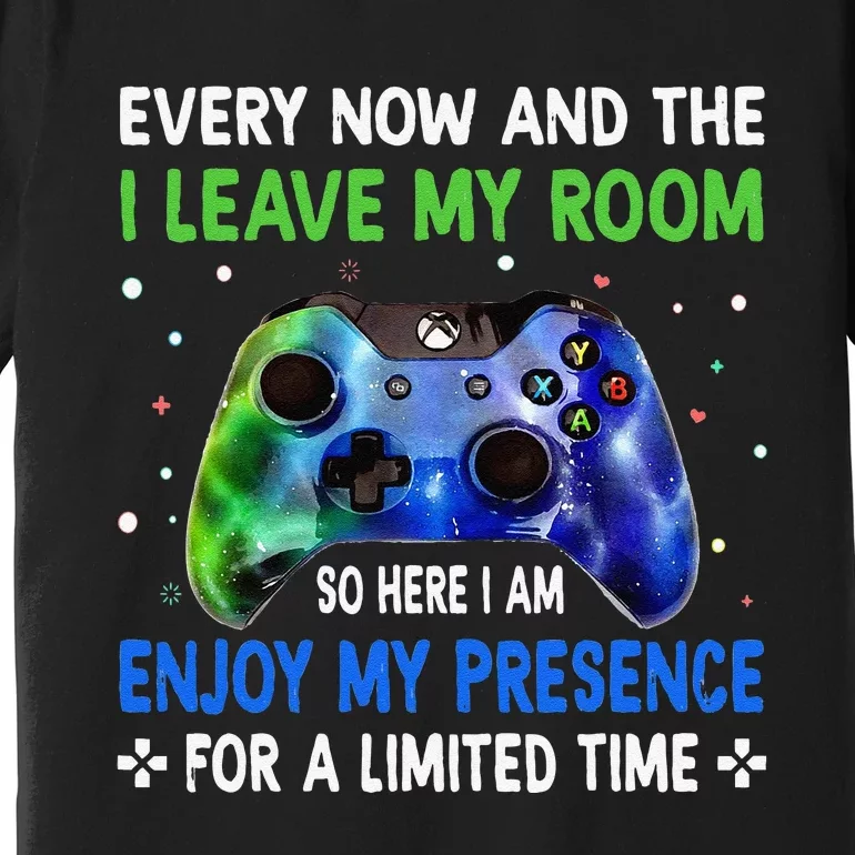 Funny Video Games Every Now And Then I Leave My Room Premium T-Shirt