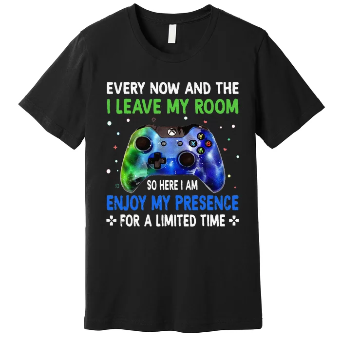 Funny Video Games Every Now And Then I Leave My Room Premium T-Shirt