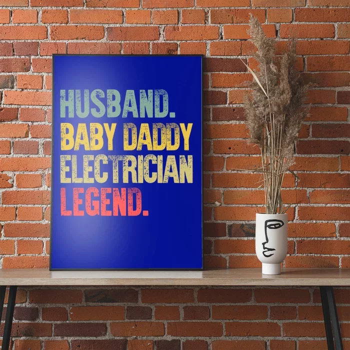 Funny Vintage Great Gift Husband Daddy Electrician Legend Cute Gift Poster